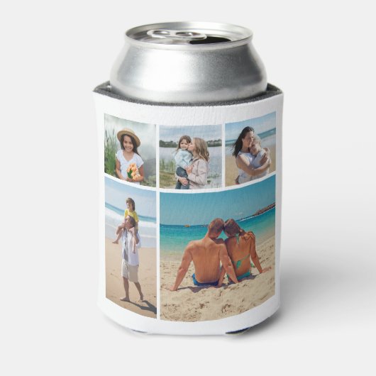 Creëer Uw eigen 5 Fotocollage Blikjeskoeler (Blikje Achterkant)