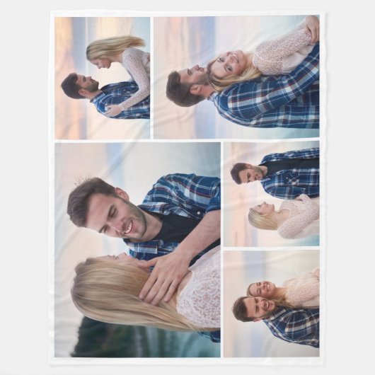 Creëer Uw eigen 5 Fotocollage Fleece Deken (Voorkant)