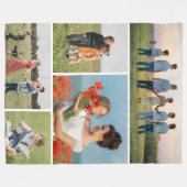 Creëer Uw eigen 5 Fotocollage Fleece Deken (Voorkant (Horizontaal))