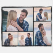 Creëer Uw eigen 5 Fotocollage Fleece Deken (Voorkant (Horizontaal))
