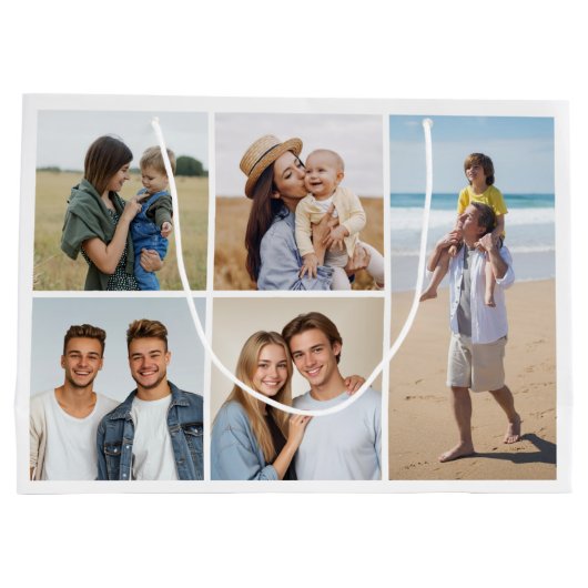 Creëer Uw eigen 5 Fotocollage Groot Cadeauzakje (Achterkant)