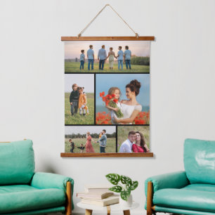 Creëer Uw eigen 5 Fotocollage Hangend Wandkleed