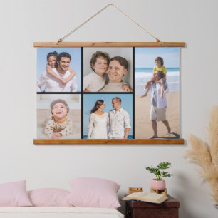 Creëer Uw eigen 5 Fotocollage Hangend Wandkleed