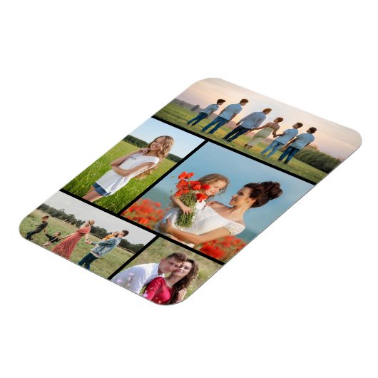 Creëer Uw eigen 5 Fotocollage Magneet (Linkerzijde)