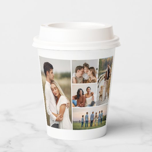 Creëer Uw eigen 5 Fotocollage Papieren Bekers (Achterkant)