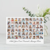 Creëer Uw eigen 60 fotocollage Uw groet toevoegen Feestdagenkaart (Staand voorkant)