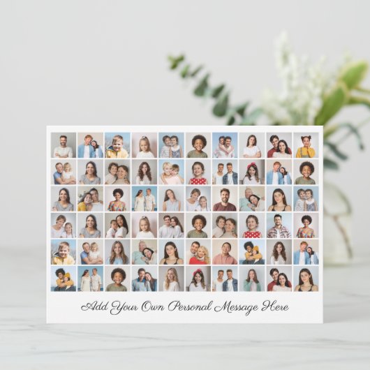 Creëer Uw eigen 60 fotocollage Uw groet toevoegen Kaart (Staand voorkant)