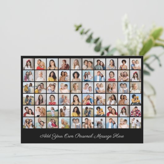 Creëer Uw eigen 60 fotocollage Uw groet toevoegen Kaart (Staand voorkant)
