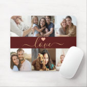 Creëer Uw Eigen 6 Fotocollage Custom Red Gold Muismat (Met muis)