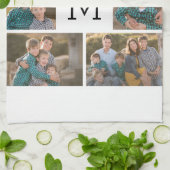 Creëer Uw Eigen 6 Fotocollage - Monogram Wit Theedoek (Gevouwen)