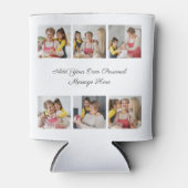 Creëer Uw eigen 6 Fotocollage Voeg uw groet toe Blikjeskoeler (Voorkant)