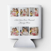 Creëer Uw eigen 6 Fotocollage Voeg uw groet toe Blikjeskoeler (Achterkant)