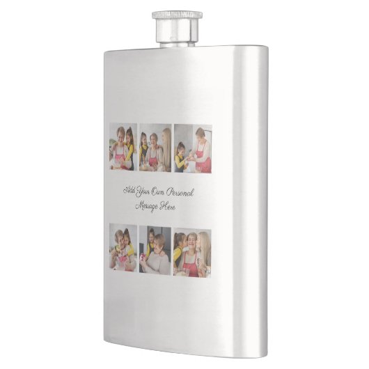 Creëer Uw eigen 6 Fotocollage Voeg uw groet toe Flacon (Links)