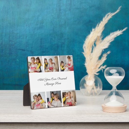 Creëer Uw eigen 6 Fotocollage Voeg uw groet toe Fotoplaat (Insitu)