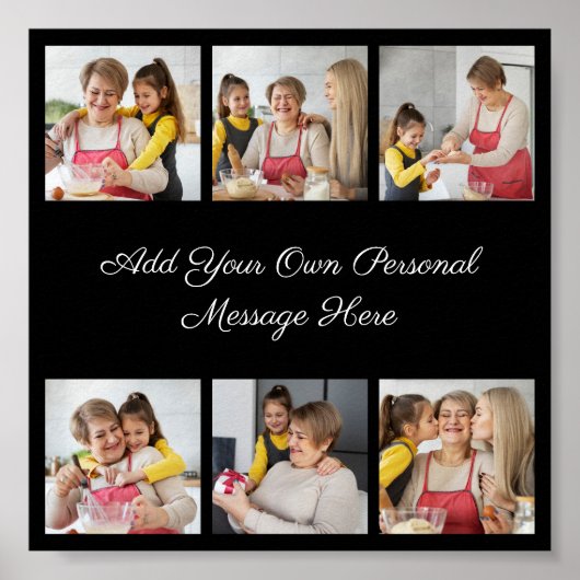 Creëer Uw eigen 6 Fotocollage Voeg uw groet toe Poster (Voorkant)
