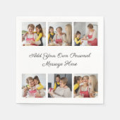 Creëer Uw eigen 6 Fotocollage Voeg uw groet toe Servet (Voorkant)