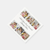Creëer Uw eigen 6 Fotocollage Voeg uw groet toe Servet (Hoek)