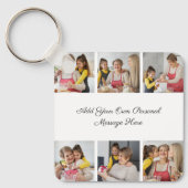 Creëer Uw eigen 6 Fotocollage Voeg uw groet toe Sleutelhanger (Voorkant)
