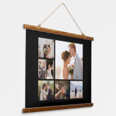 Creëer Uw Eigen 6 Fotocollage Zwart Hangend Wandkleed (Gebogen)