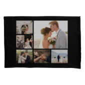 Creëer Uw Eigen 6 Fotocollage Zwart Kussensloop (Voorkant)