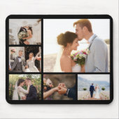 Creëer Uw Eigen 6 Fotocollage Zwart Muismat (Voorkant)