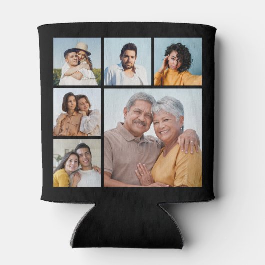 Creëer Uw eigen 6 Kleur voor fotocollage Editable Blikjeskoeler (Achterkant)