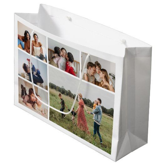 Creëer Uw eigen 6 Kleur voor fotocollage Editable Groot Cadeauzakje (Voorkant Gekanteld)