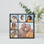 Creëer Uw eigen 6 Kleur voor fotocollage Editable Kaart (Staand voorkant)