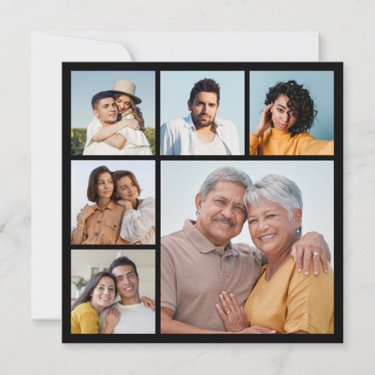 Creëer Uw eigen 6 Kleur voor fotocollage Editable Kaart (Voorkant)
