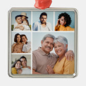 Creëer Uw eigen 6 Kleur voor fotocollage Editable Metalen Ornament (Voorkant)