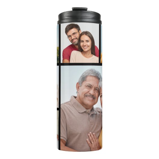 Creëer Uw eigen 6 Kleur voor fotocollage Editable Thermosbeker (Voorkant)
