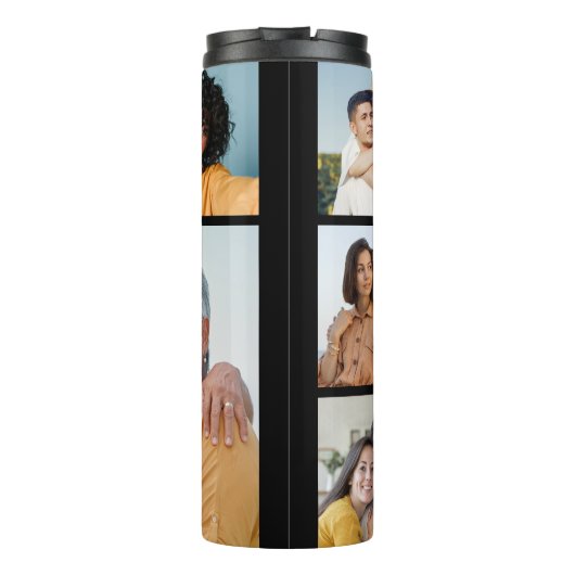 Creëer Uw eigen 6 Kleur voor fotocollage Editable Thermosbeker (Achterkant)