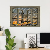 Creëer Uw eigen 6-puit licht bruin open venster Poster (Thuiskantoor)