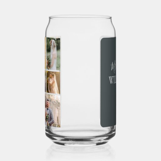 Creëer Uw eigen 7 foto bruiloft collage Blikvorm Glas (Links)