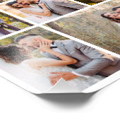 Creëer Uw eigen 7 foto bruiloft collage Foto Afdruk (Hoek)