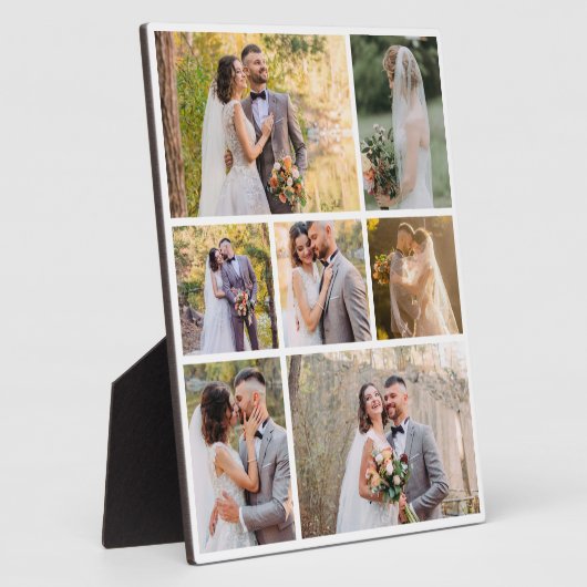 Creëer Uw eigen 7 foto bruiloft collage Fotoplaat (Zijkant)