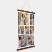 Creëer Uw eigen 7 foto bruiloft collage Hangend Wandkleed (Gebogen)