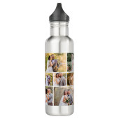 Creëer Uw eigen 7 foto bruiloft collage Waterfles (Links)