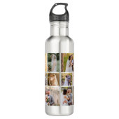 Creëer Uw eigen 7 foto bruiloft collage Waterfles (Voorkant)