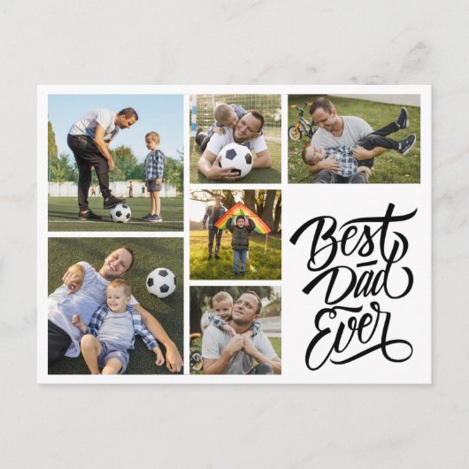 Creëer Uw eigen 7 fotocollage Beste Pap Ooit Briefkaart (Voorkant)