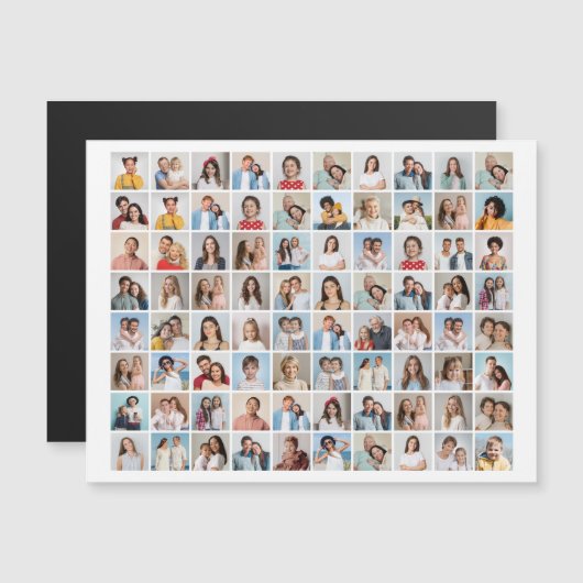 Creëer Uw eigen 80-fotocollage magneetkaart (Voorkant / Achterkant)