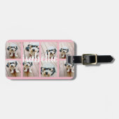 Creëer Uw eigen 8 Foto Collage Aangepaste Naam Roz Bagagelabel (Voorkant horizontaal)