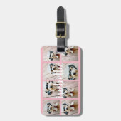 Creëer Uw eigen 8 Foto Collage Aangepaste Naam Roz Bagagelabel (Voorkant verticaal)