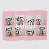 Creëer Uw eigen 8 Foto Collage Aangepaste Naam Roz Golfhanddoek (Horizontaal)