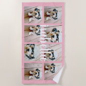 Creëer Uw eigen 8 Foto Collage Aangepaste Naam Roz Strandlaken (Voorkant)