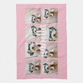 Creëer Uw eigen 8 Foto Collage Aangepaste Naam Roz Theedoek (Verticaal)