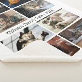 Creëer Uw eigen 8 Fotocollage met naam op wit Sherpa Deken (3/4)