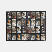 Creëer Uw eigen 8 fotocollage op zwart Fleece Deken (Voorkant (Horizontaal))