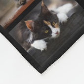 Creëer Uw eigen 8 fotocollage op zwart Fleece Deken (Hoek)