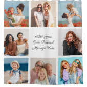 Creëer Uw eigen 8 Fotocollage Voeg uw groet toe Douchegordijn (Voorkant)